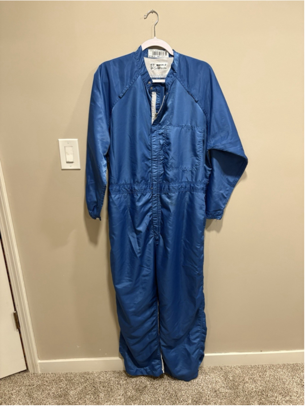 Aramark Coveralls Blue Mechanic Jumpsuit Paint Workwear Costume XL I1